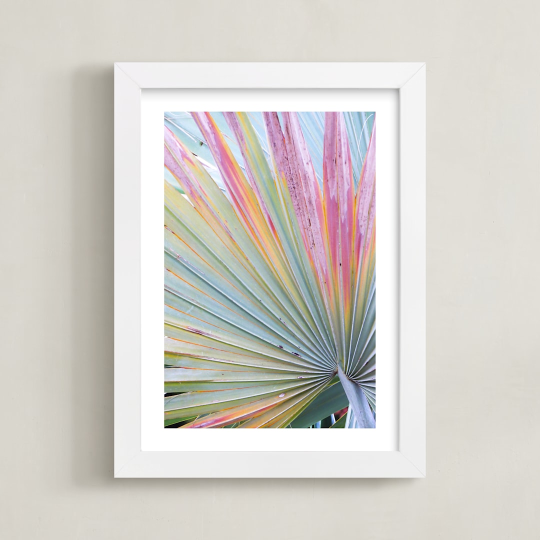 "Colorful fan 2" - Art Print in Sea Green by Eliane Lamb - Framed