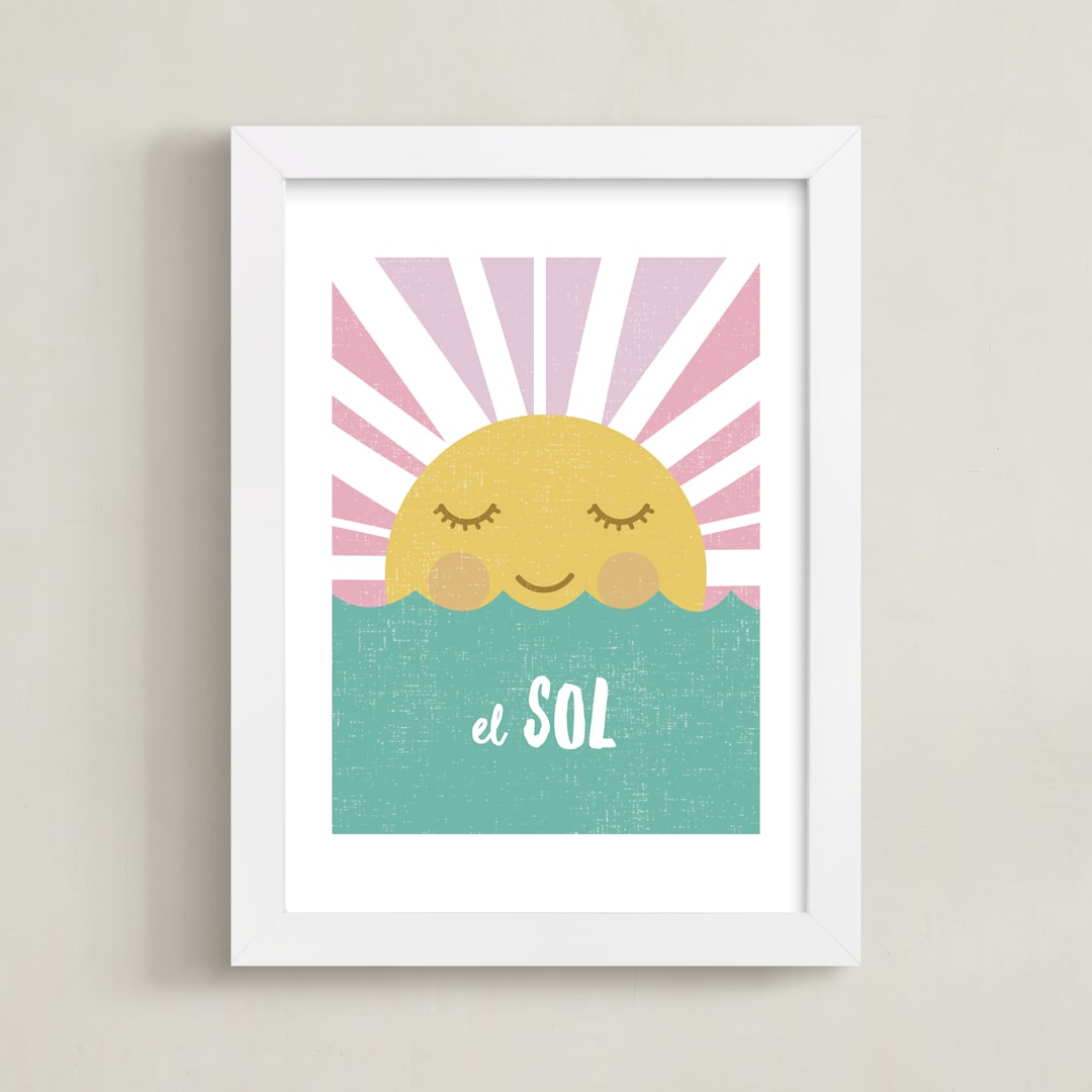 "El Sol" - Art Print in Sunshine by merry mack creative - Framed