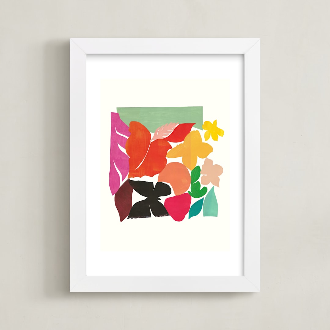 "Mariposa Jungle" - Art Print in Green Tea Ice Cream by Lise Gulassa - Framed