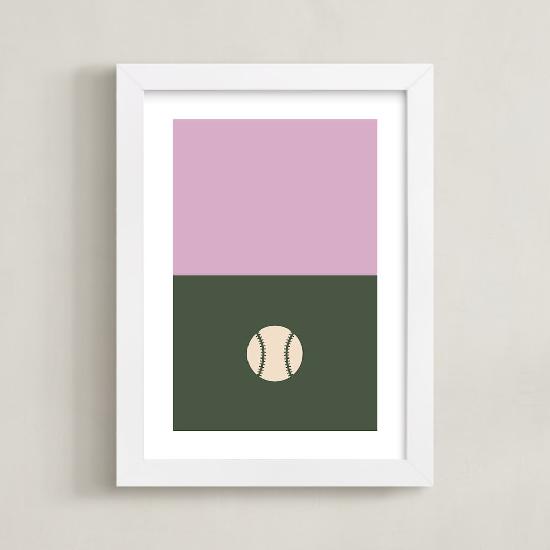 "3 Season Sport | Baseball" - Art Print in Olive by pacifica project - Framed