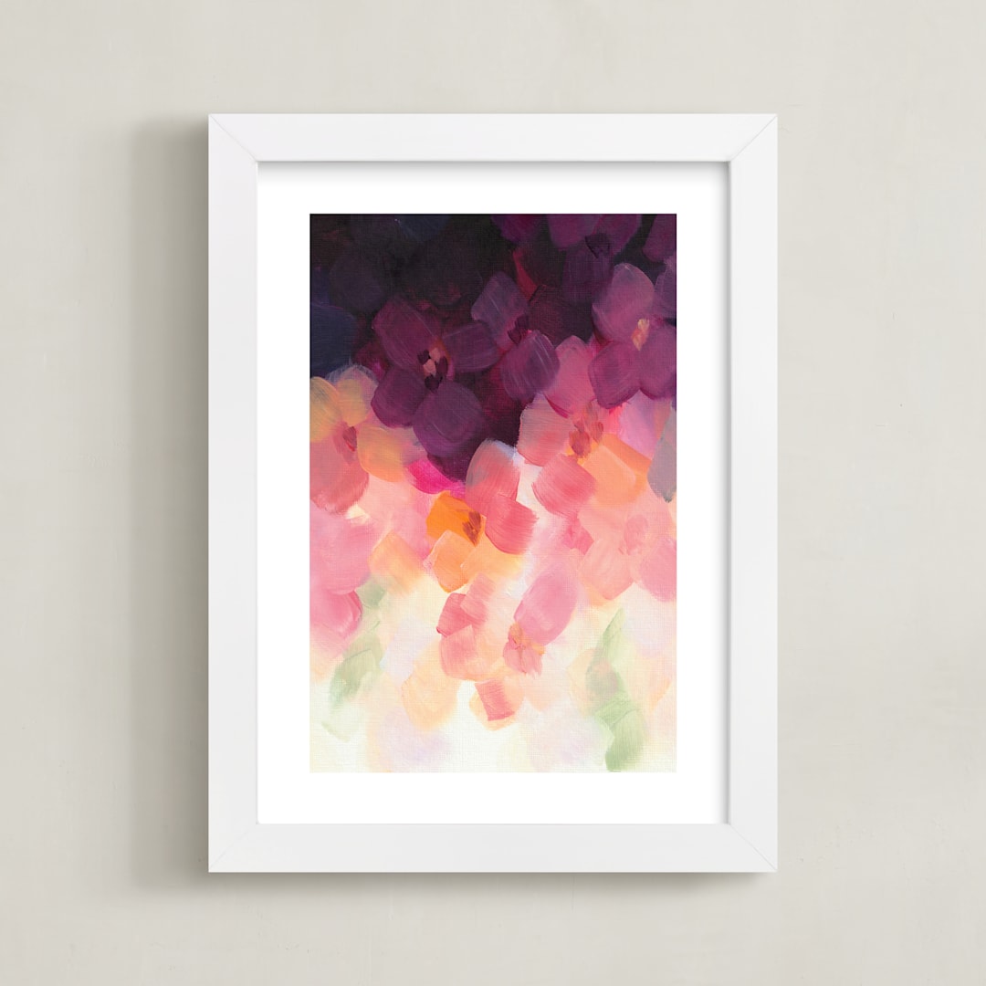 "peach blossom" - Art Print in Peach by Holly Whitcomb - Framed