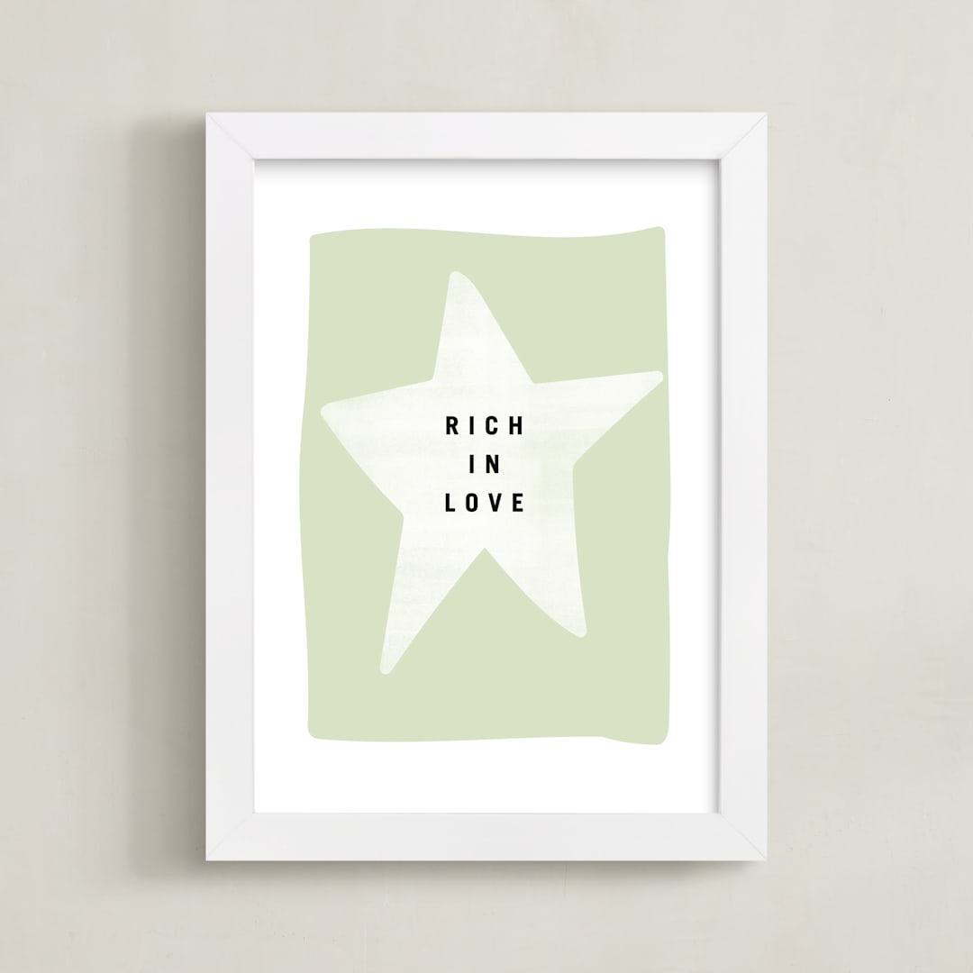 "rich in love" - Art Print in mint by Lindsay Stetson Thompson - Framed