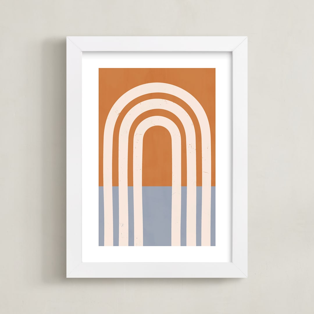 "Retro Vibes" - Art Print in Rust by Iveta Angelova - Framed