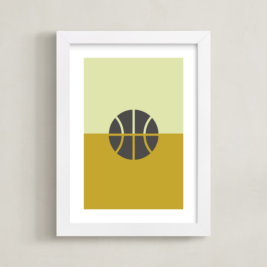 "3 Season Sport | Basketball" - Art Print in Mustard by pacifica project - Framed