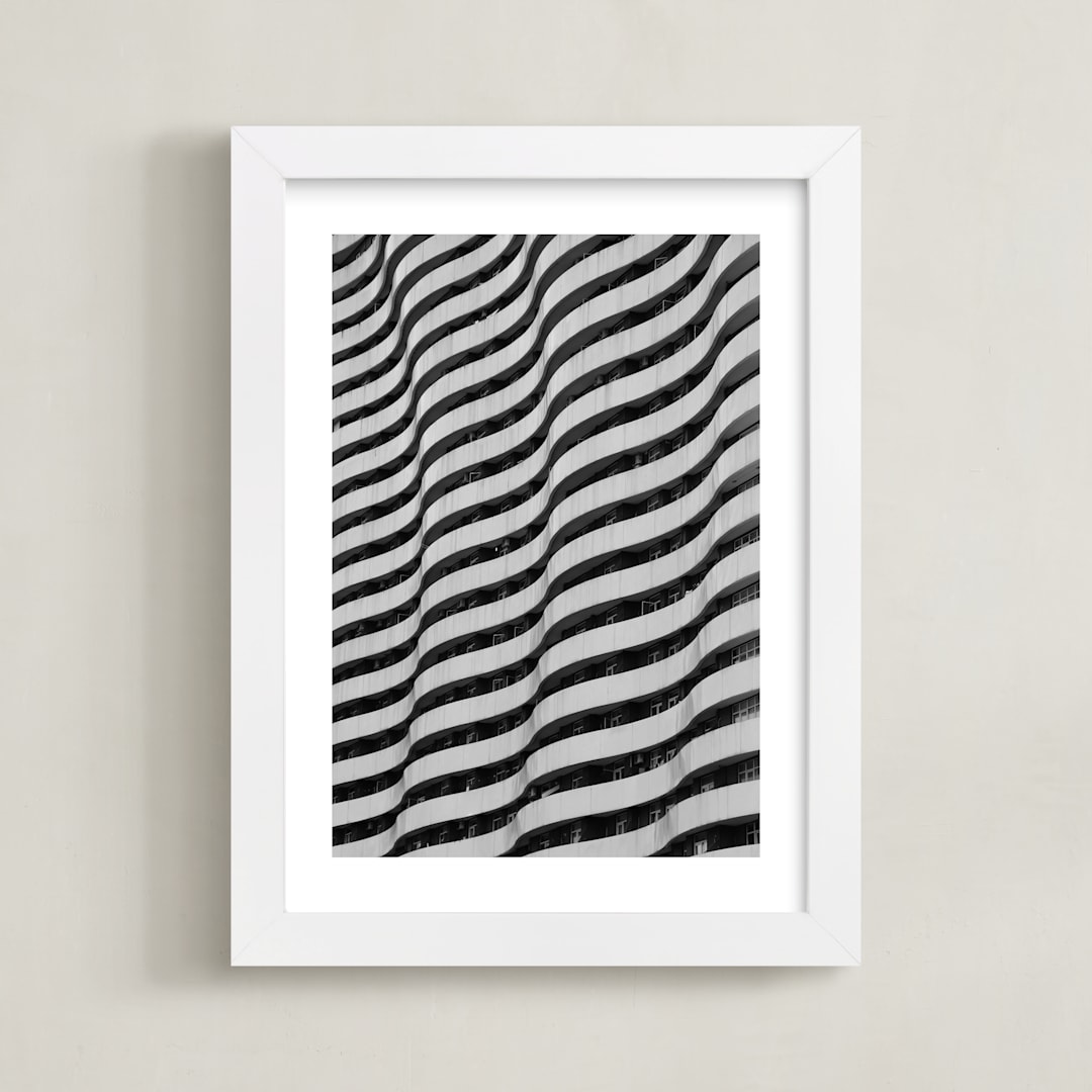 "Abstract Lines" - Art Print in black and white by Igor - Framed