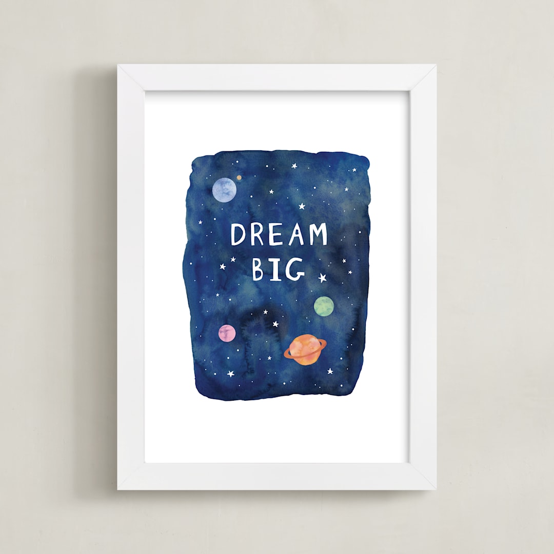 "Galactic Inspiration II" - Art Print in Navy by Creo Study - Framed