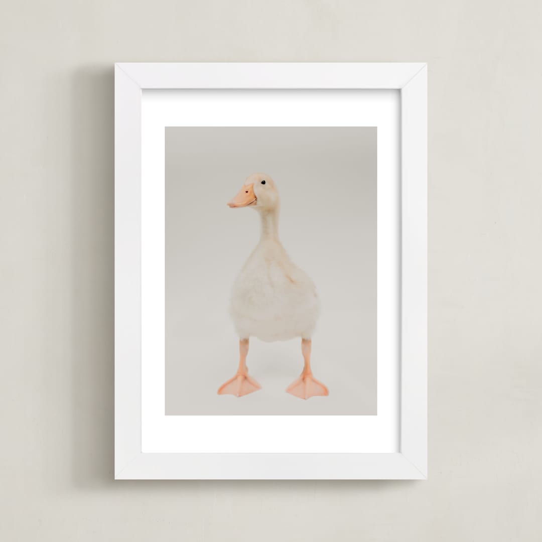 "quack quack" - Art Print in sand stone taupe by Alicia Abla - Framed