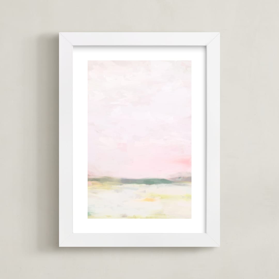 "Bubblegum Dreams 1" - Art Print in Bubblegum Pink by Amy Hall - Framed
