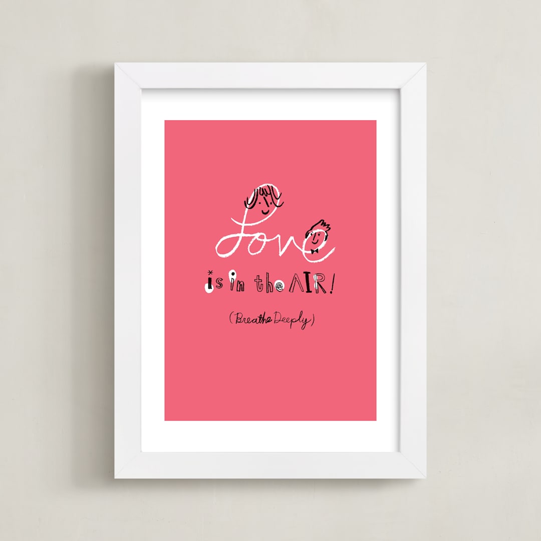 "Love is in the Air!" - Art Print in Amaranth by ERAY - Framed