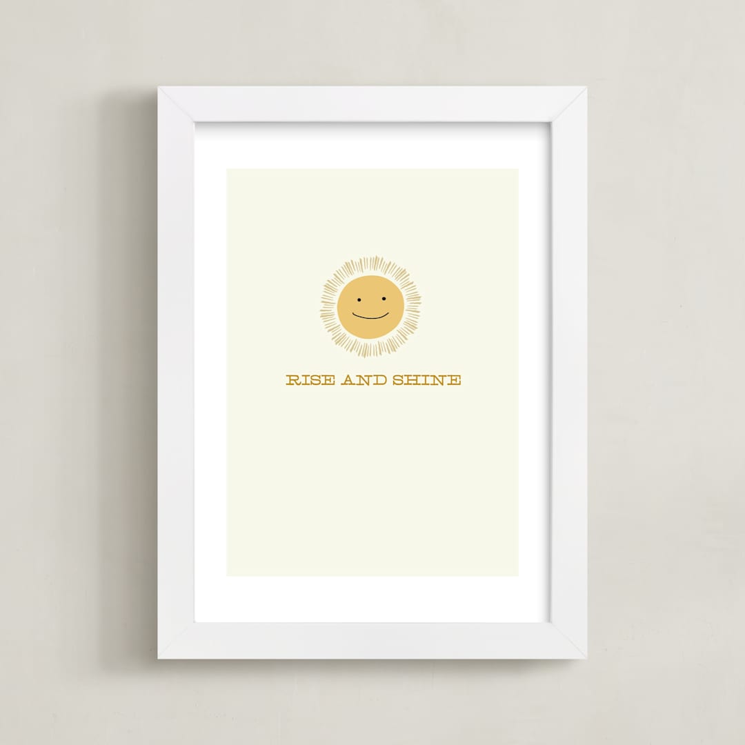"Rise and Shine" - Art Print in Cream by Laura Condouris - Framed