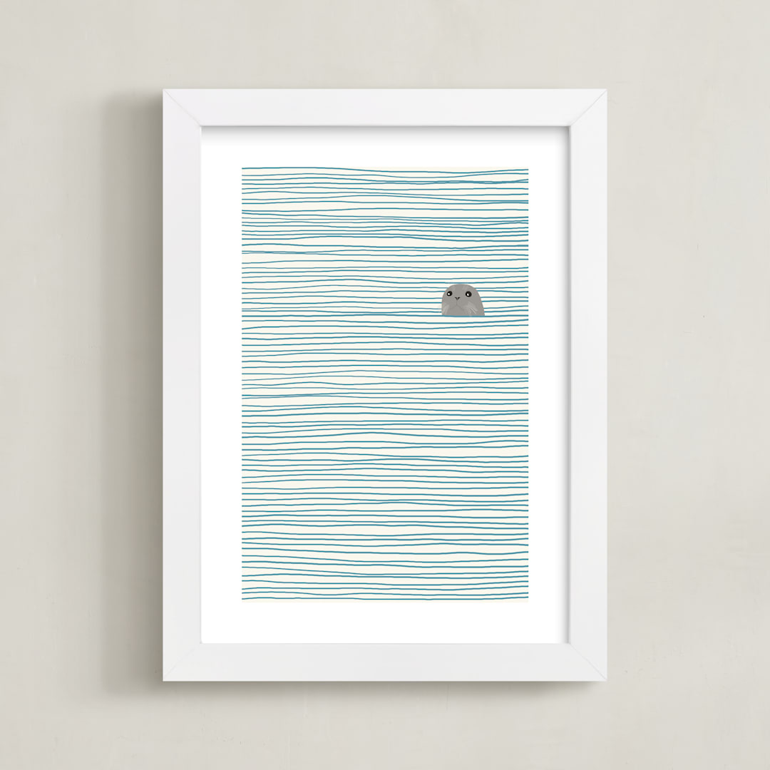 "Seal" - Art Print in white background by Jorey Hurley - Framed