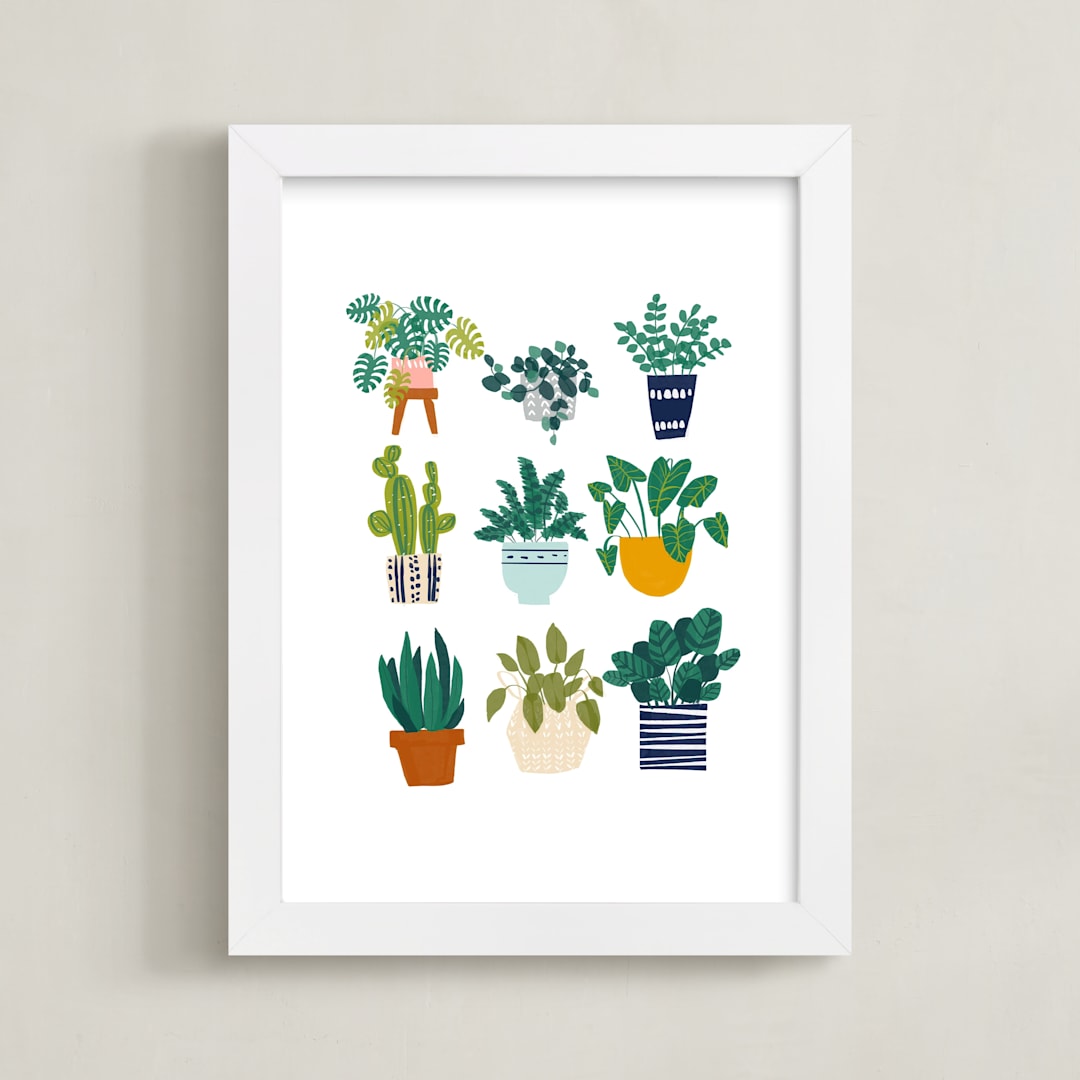 "Planted" - Art Print in Fresh white by Afton Harding - Framed