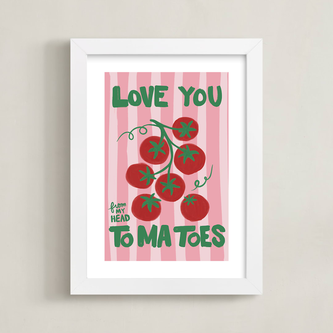 "Piccole Gioie 2" - Art Print in Tomato by Jenna Holcomb - Framed