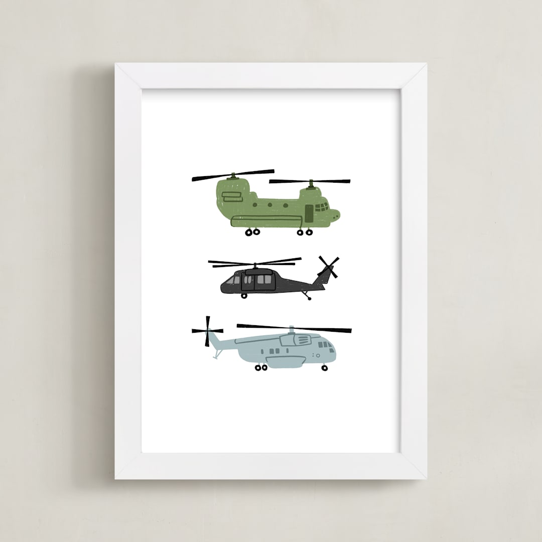 "Chopters" - Art Print in Steel by Rebecca Smith - Framed