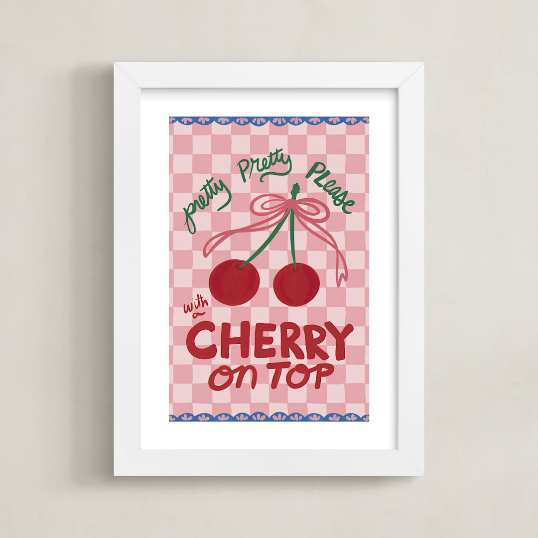"Piccole Gioie 4" - Art Print in Cherry Blossom by Jenna Holcomb - Framed