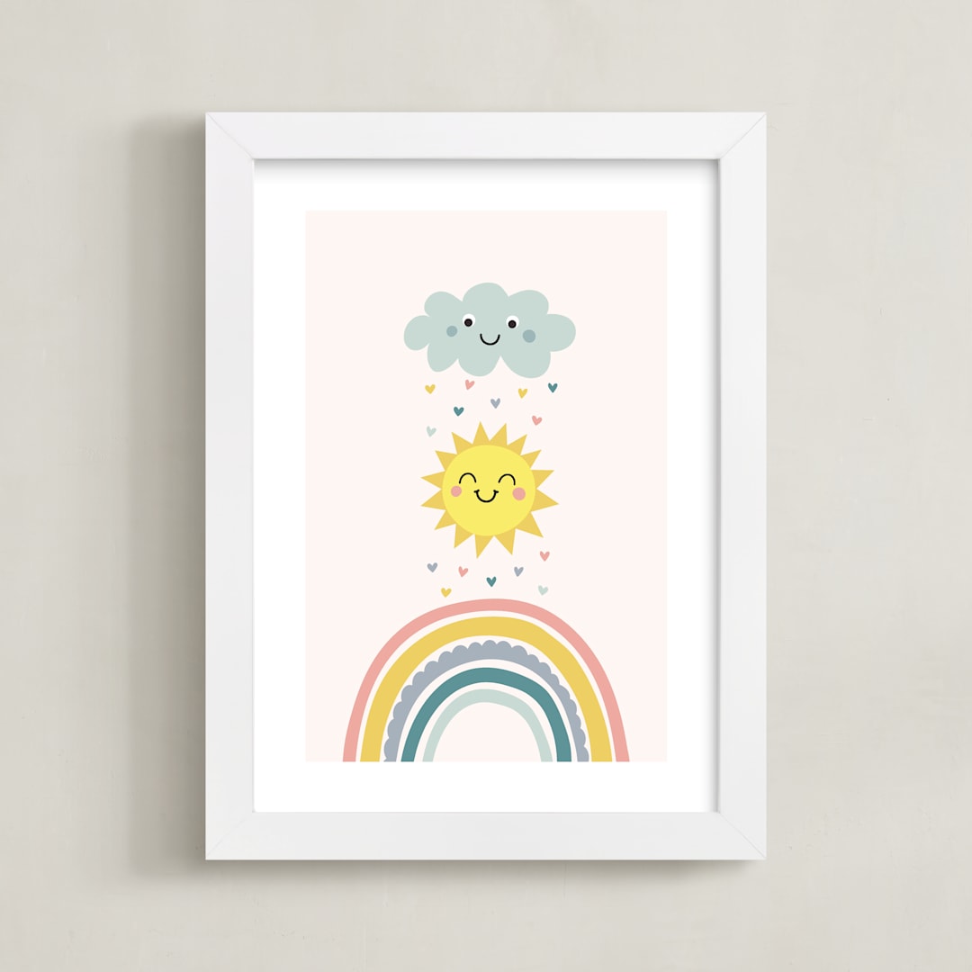 "How to make a rainbow" - Art Print in Bubblegum by Annie Holmquist - Framed