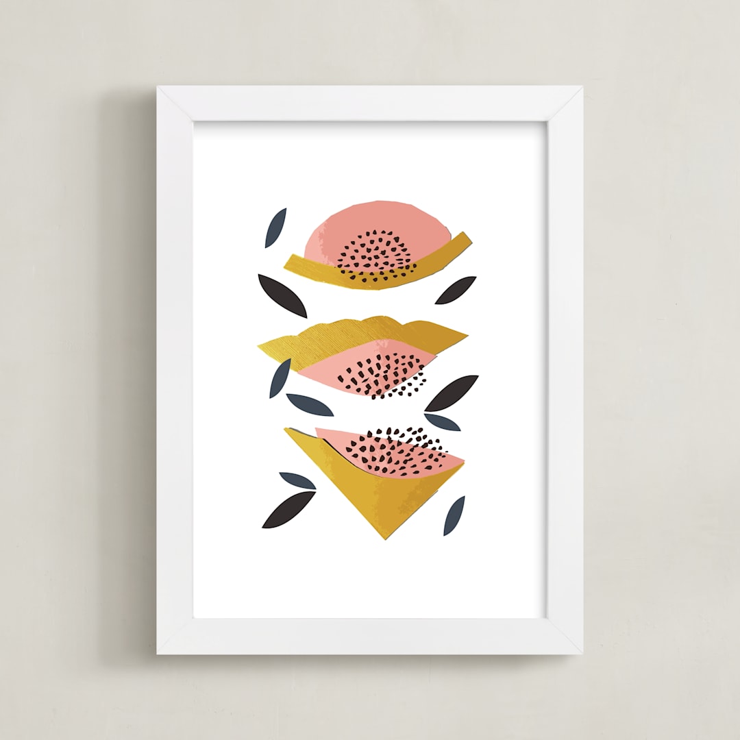 "Honey Melon" - Art Print in Sunshine by Jenna Skead - Framed