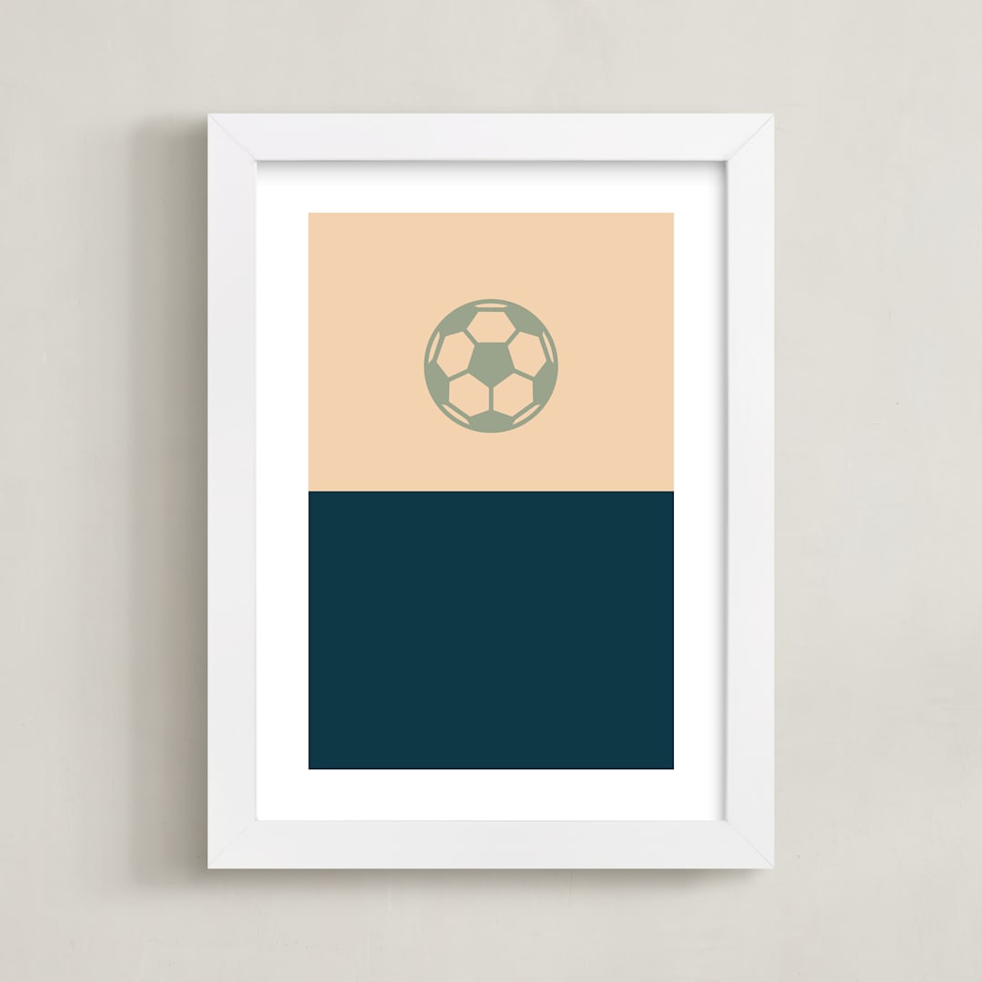 "3 Season Sport | Soccer" - Art Print in Navy by pacifica project - Framed
