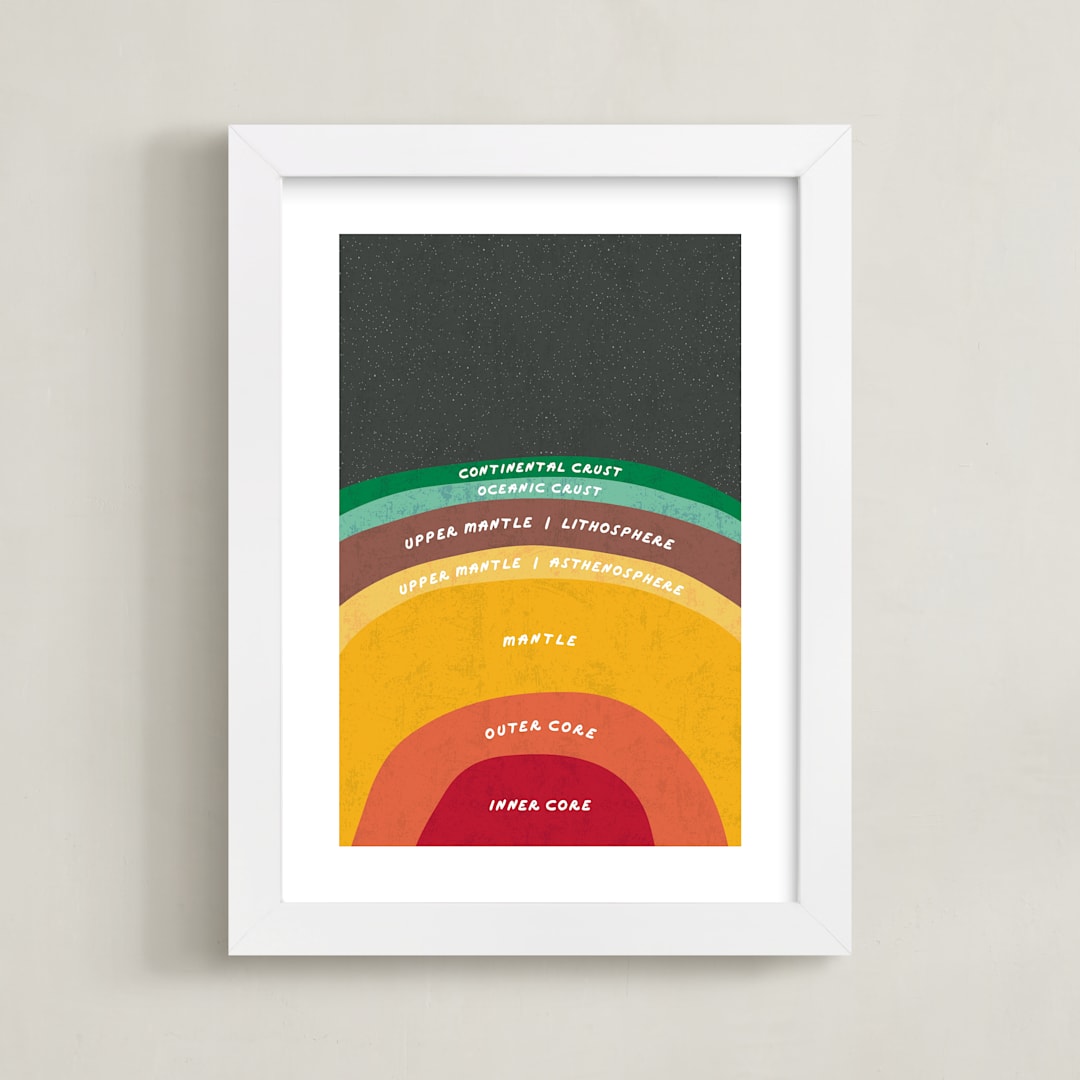 "The Earth" - Art Print in Magma by Erica Krystek - Framed