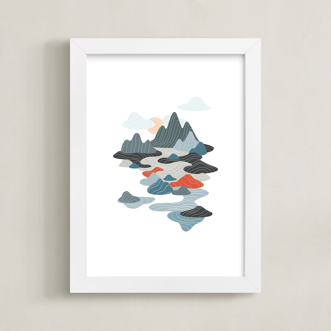 "sky valley" - Art Print in sky grey by so-mi - Framed