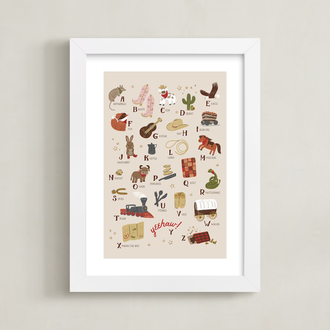 "Wild West Alphabet" - Art Print in Barn by Jenna Holcomb - Framed