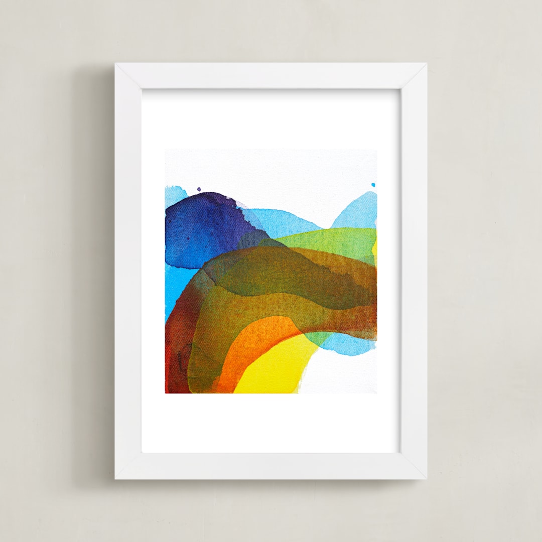 "Autumn River III" - Art Print in Violet Blue by Lauren Adams - Framed