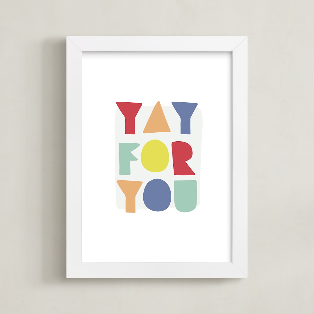 "yay for you" - Art Print in carnival by Lea Delaveris - Framed