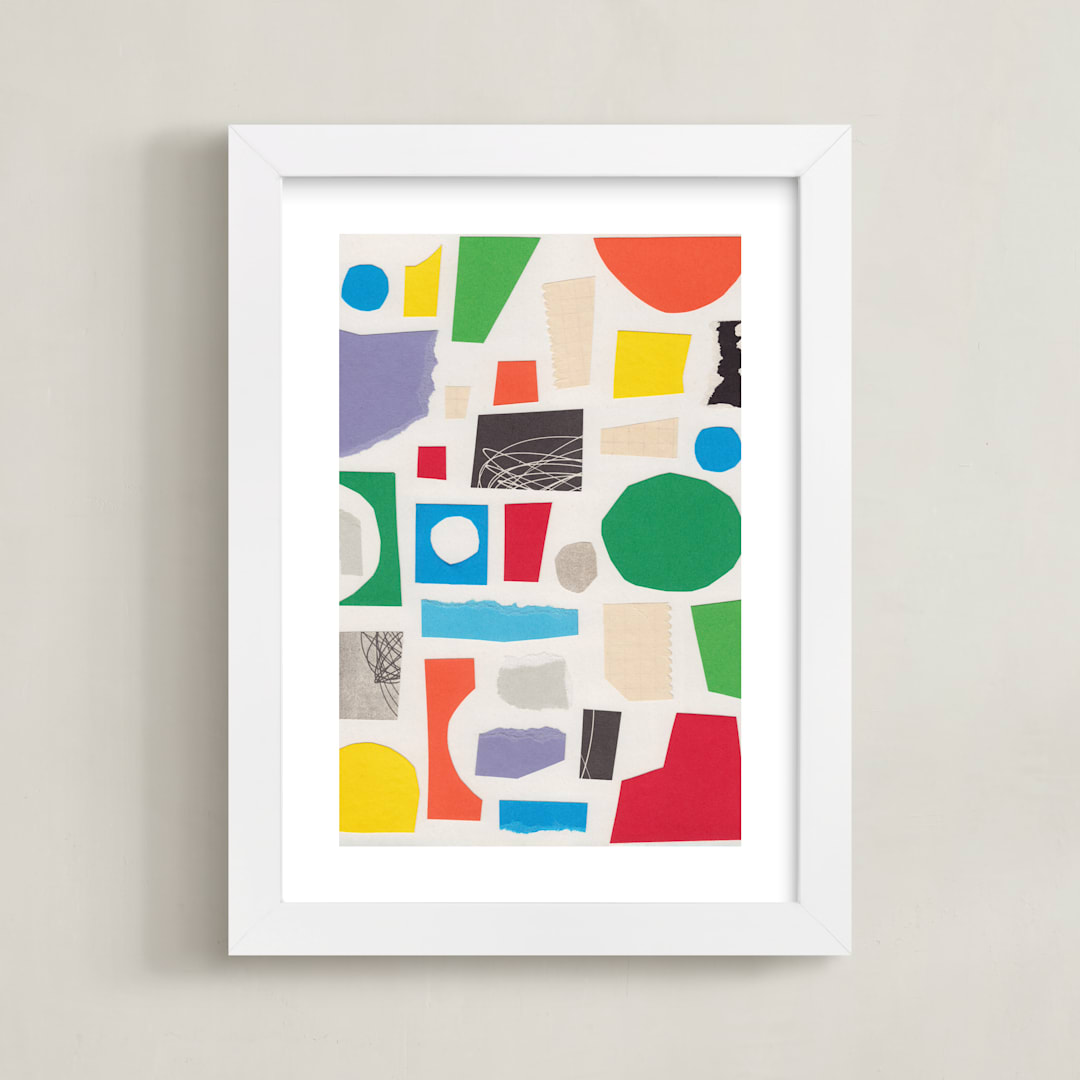 "Paper Playground" - Art Print in Sherbet by Alisa Galitsyna - Framed