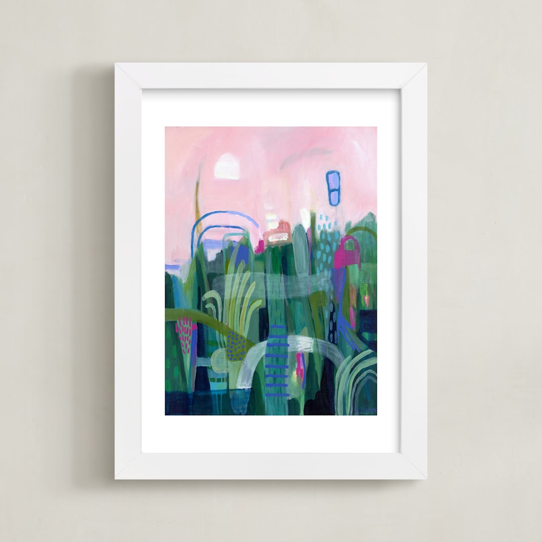 "Feel So Fine" - Art Print in Emerald Green by Sarina Diakos - Framed