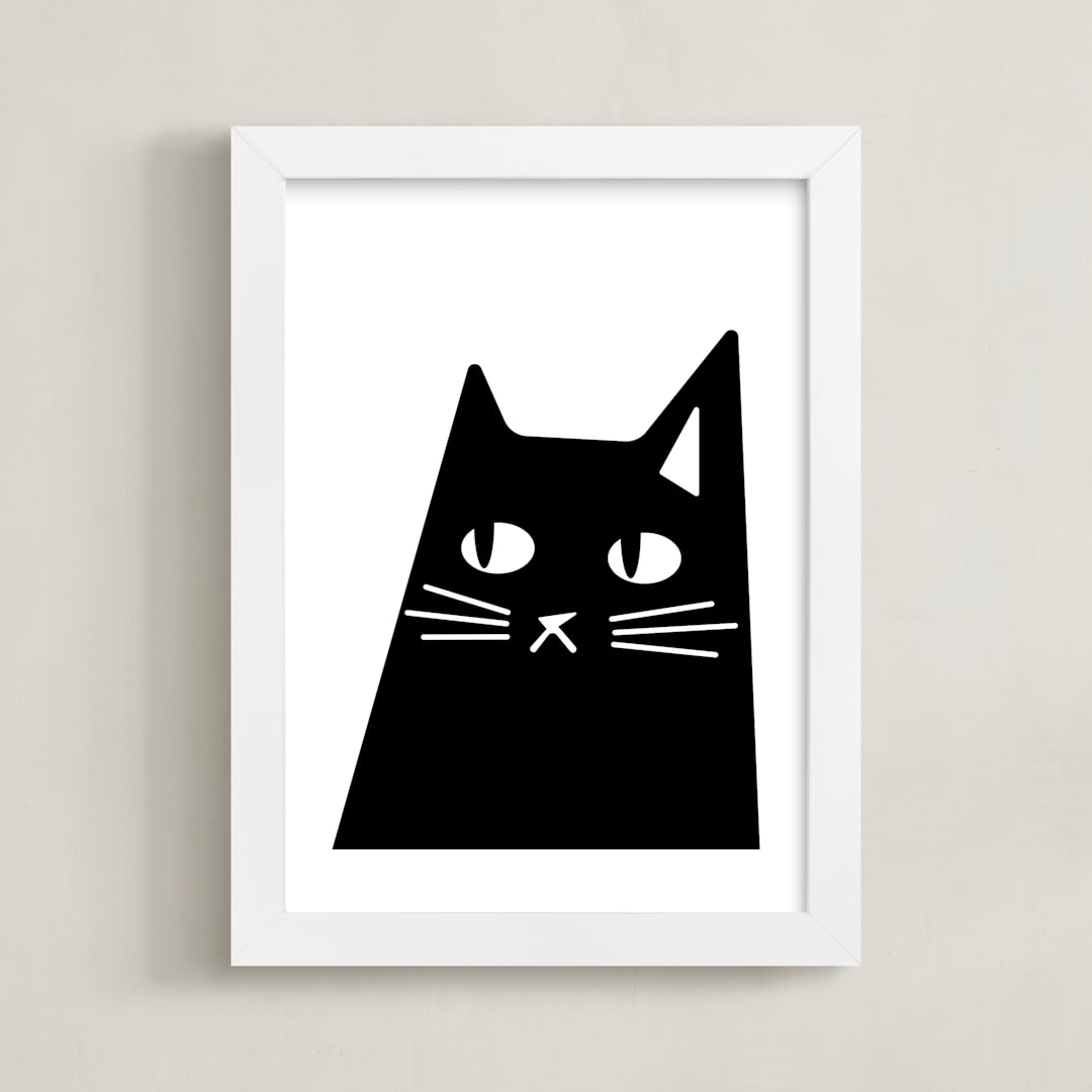 "Sour Puss" - Art Print in Midnight by Sequana Studio - Framed
