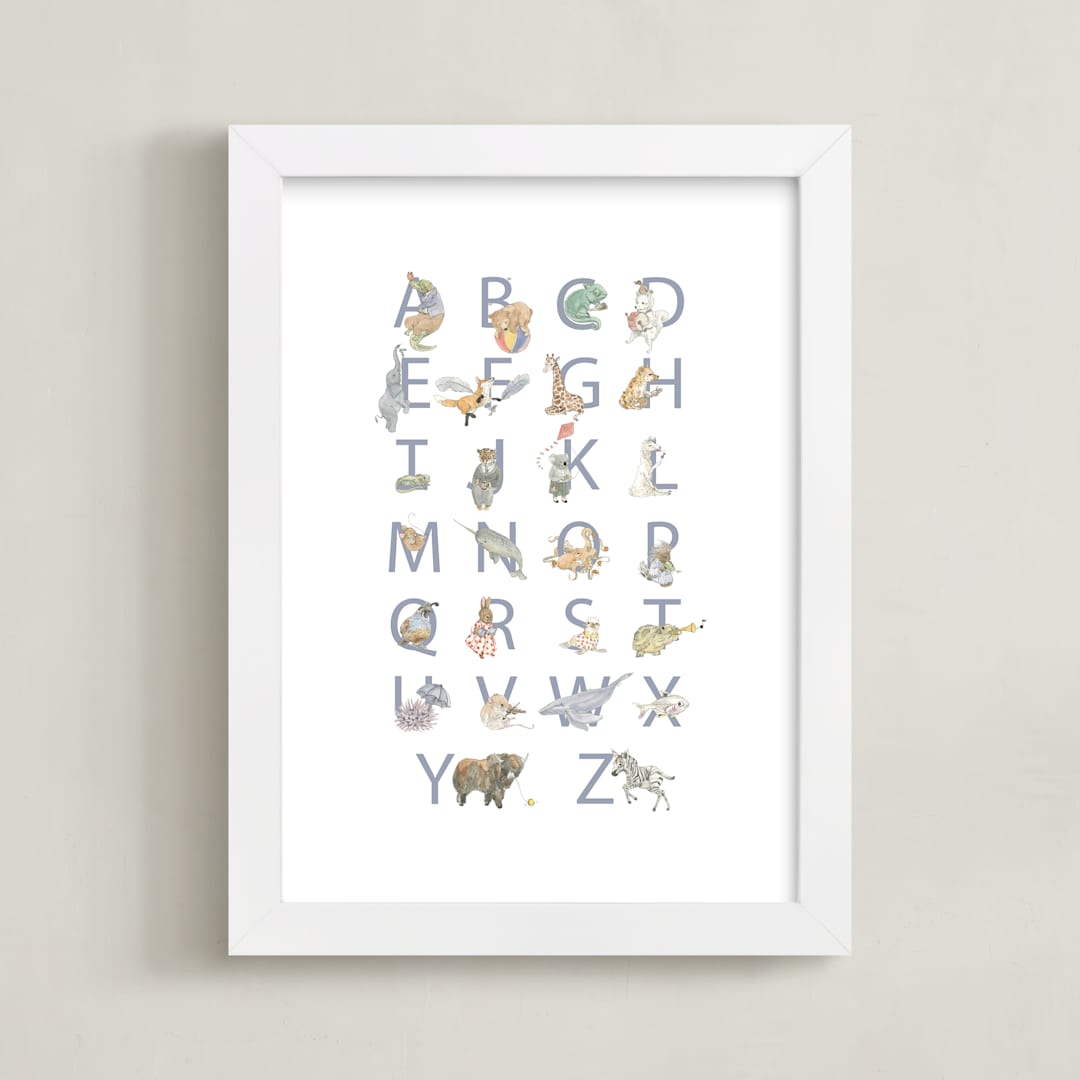 "The Animalphabet" - Art Print in Sand by Genevra Bell - Framed