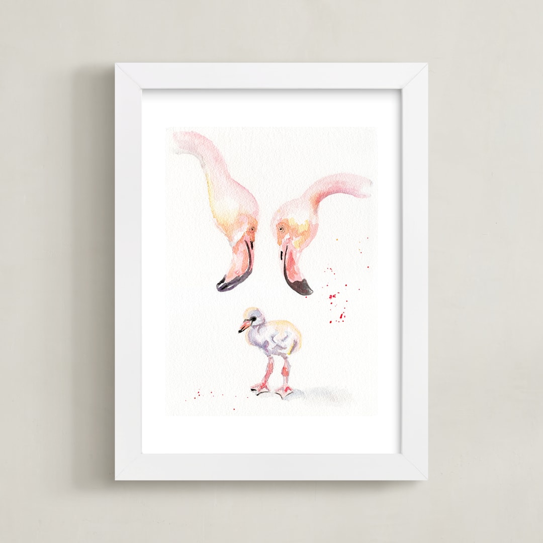 "You had us at hello" - Art Print in Flamingo Pink by Stacey Brod - Framed