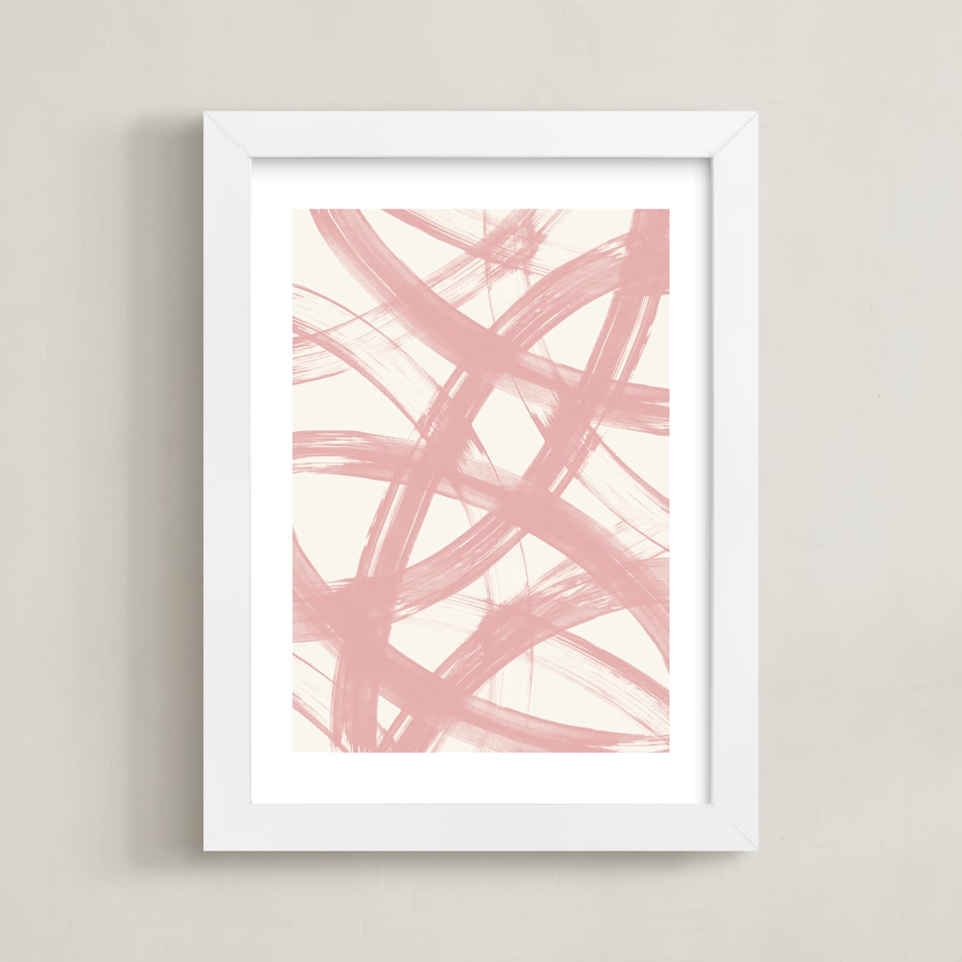 "PINK REFLECTIONS" - Art Print in Blush by Ampersand Design Studio - Framed