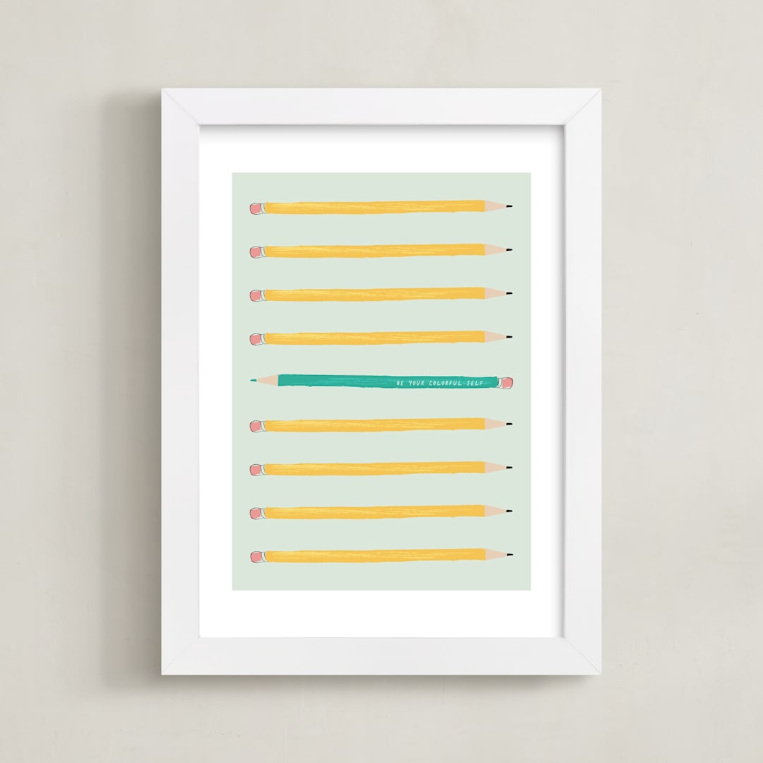 "Live in Color" - Art Print in Olive by Char-Lynn Griffiths - Framed