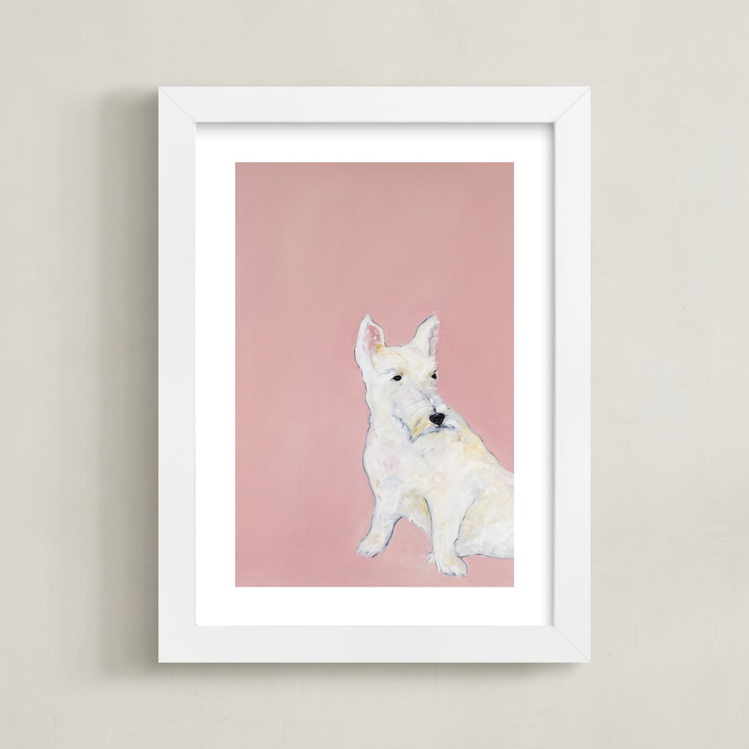 "Who's There?" - Art Print in White by Mary Ketch - Framed