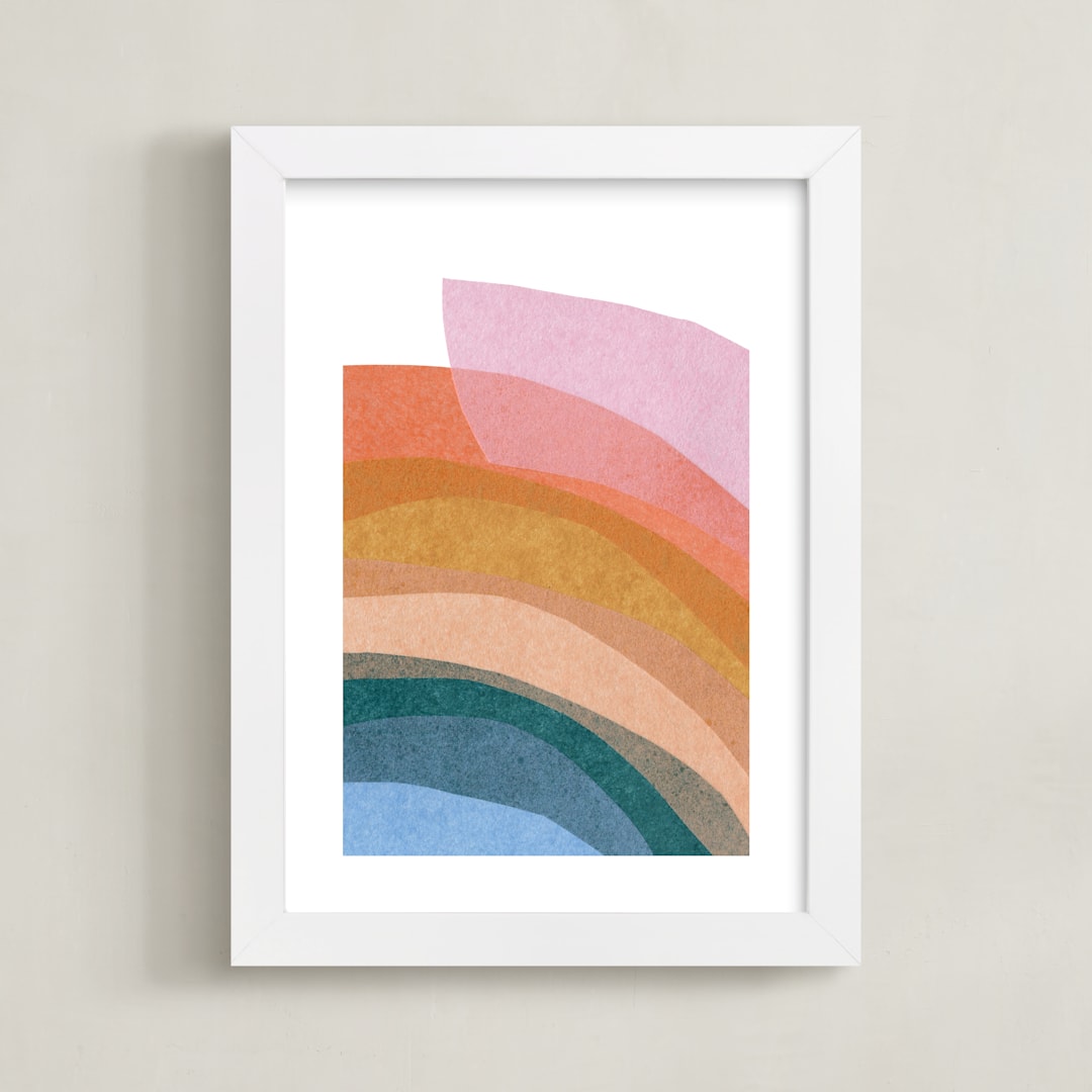 "paper rainbow" - Art Print in Rainbow by Carrie Moradi - Framed
