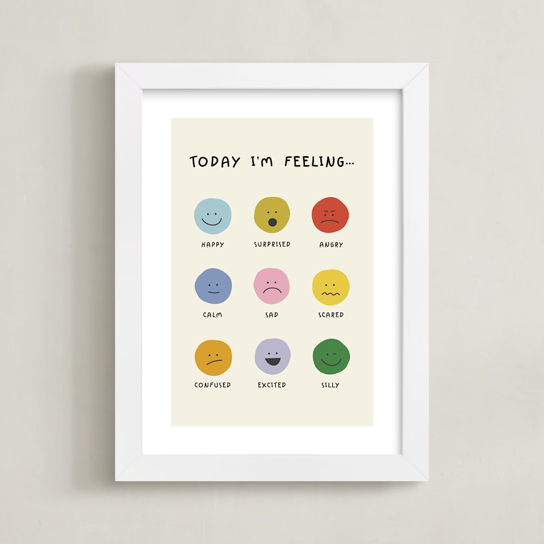 "feelings" - Art Print in Ivory by Ellen Schlegelmilch - Framed