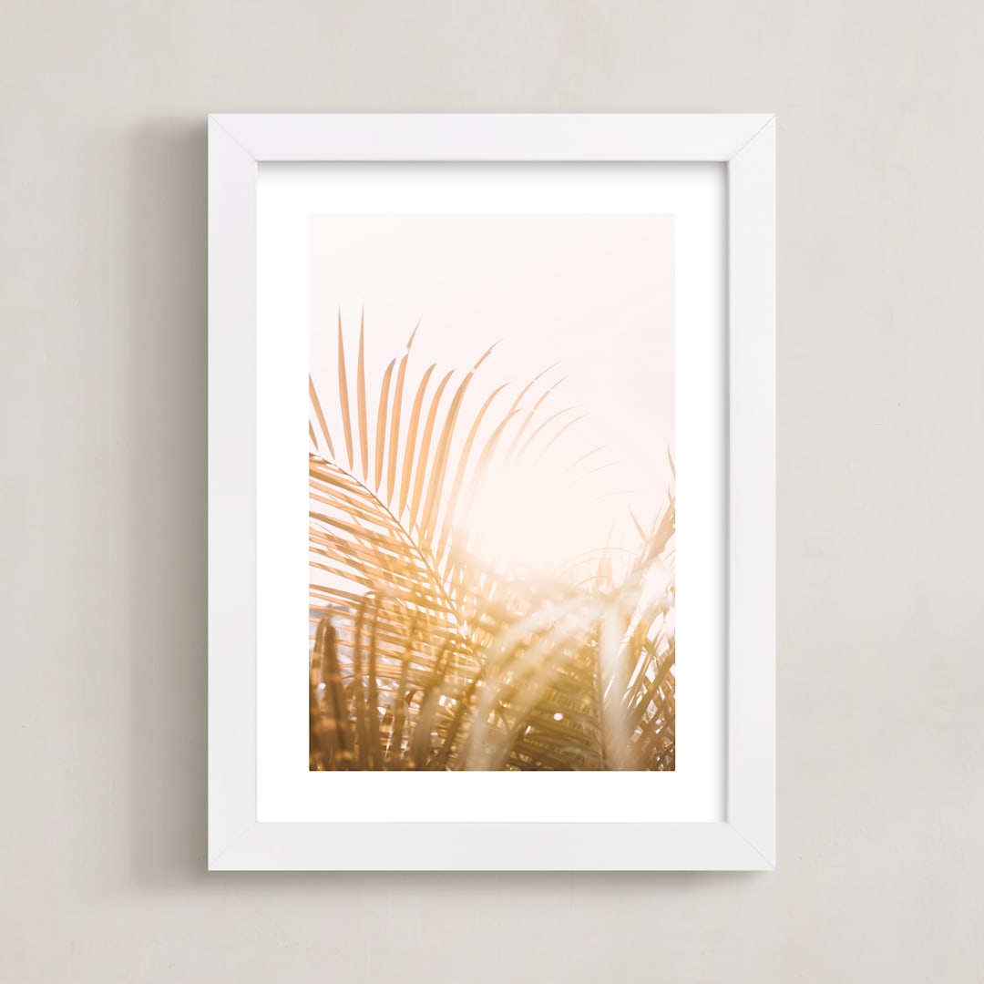 "pretty palms I" - Art Print in Blush by Kamala Nahas - Framed