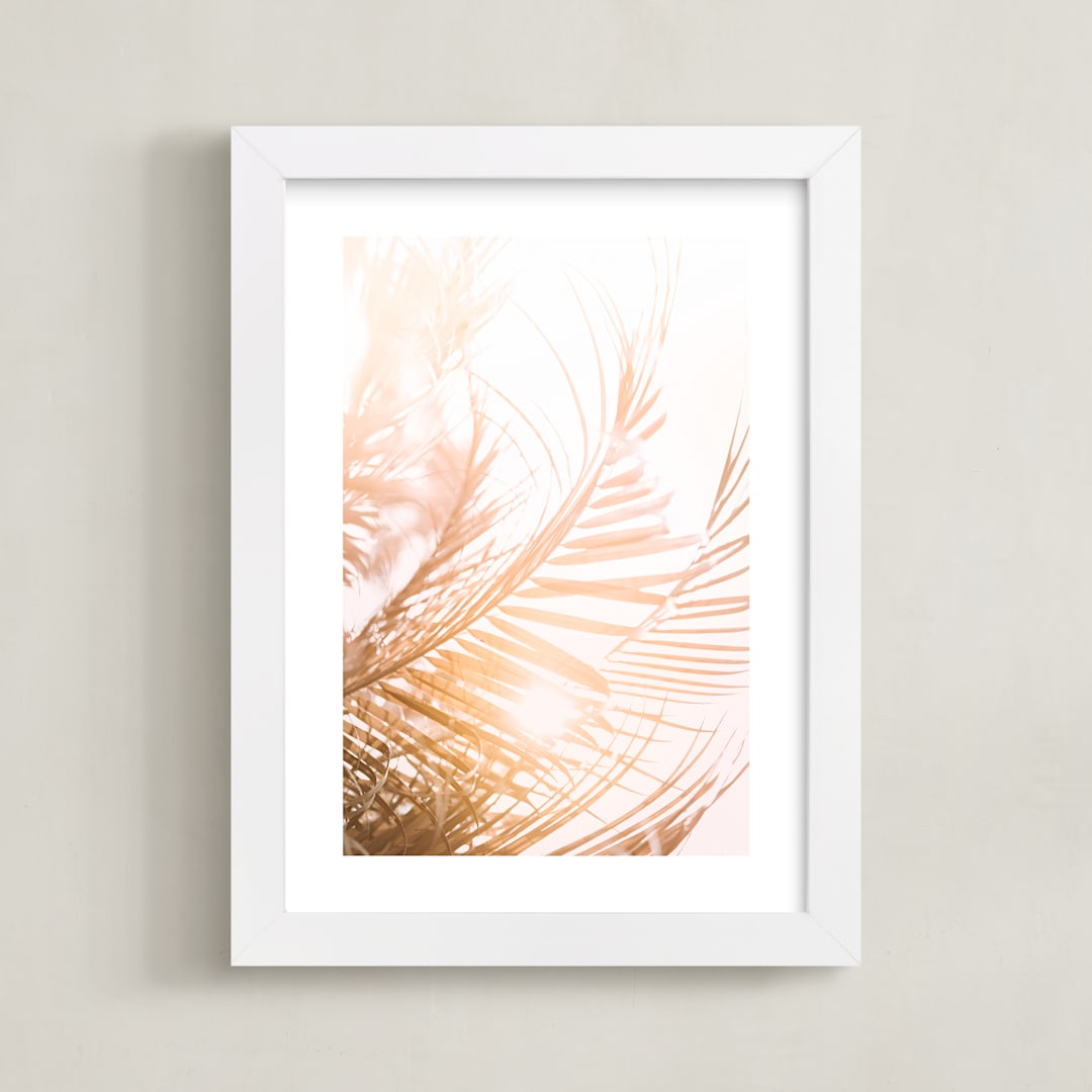 "pretty palms II" - Art Print in Blush by Kamala Nahas - Framed