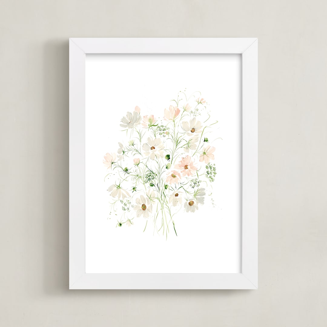 "Cosmos" - Art Print in Blush by Leah Bisch - Framed