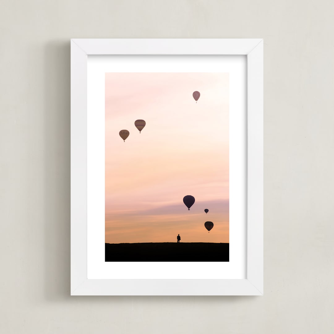"The Dreamer" - Art Print in Sunset Peach by Lisa Sundin - Framed