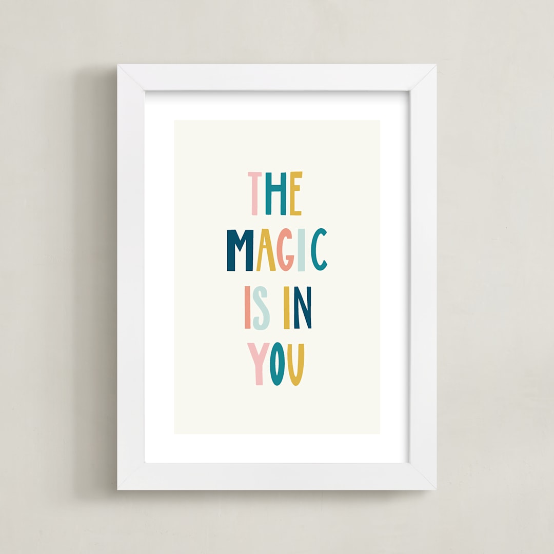 "the magic is in you" - Art Print in Buttercream by Elizabeth Bishop - Framed