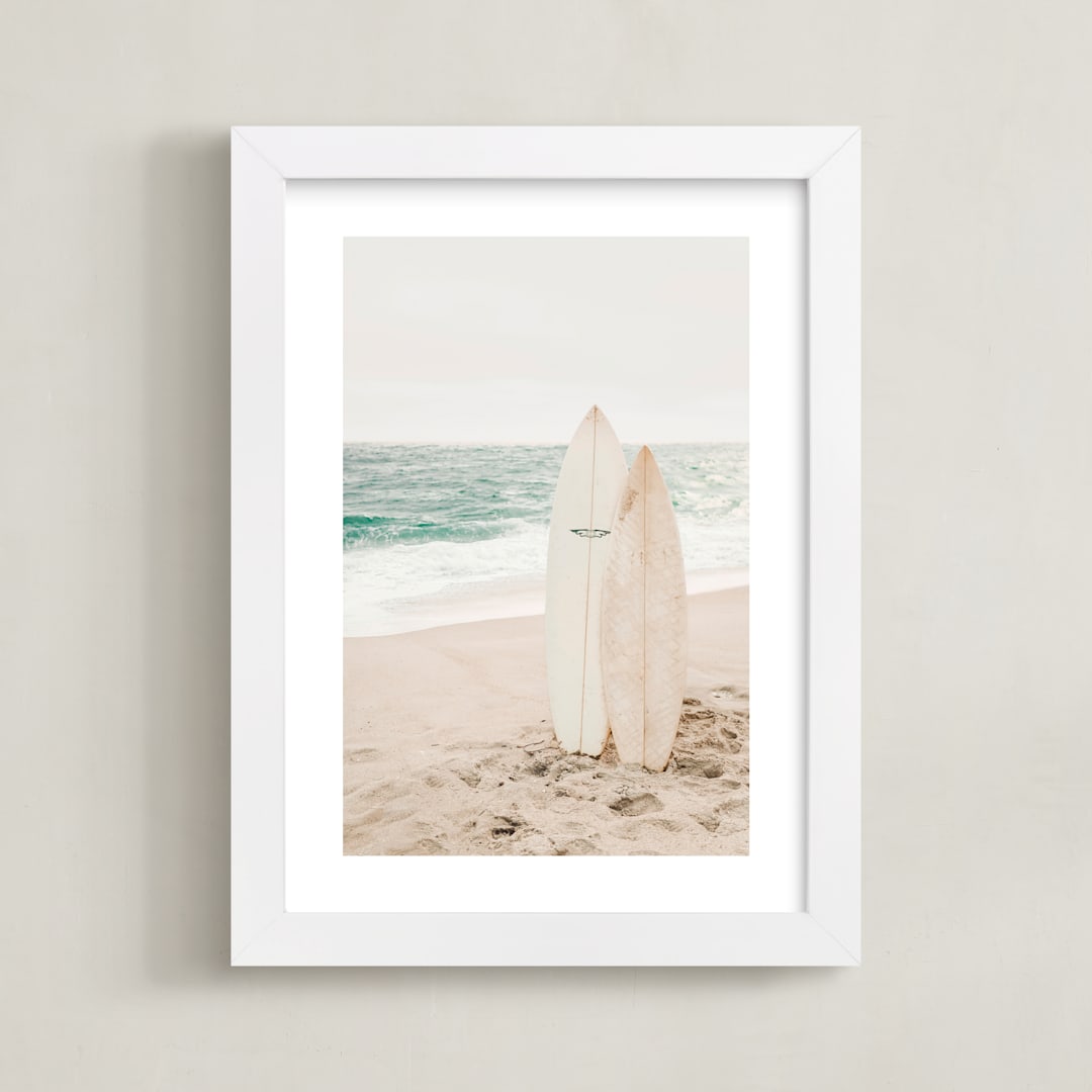 "two boards" - Art Print in Sand by Kamala Nahas - Framed