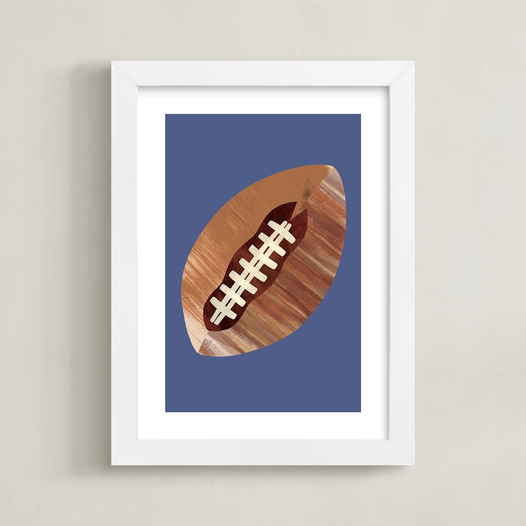 "Let's Play! 1" - Art Print in Denim by Alethea and Ruth - Framed