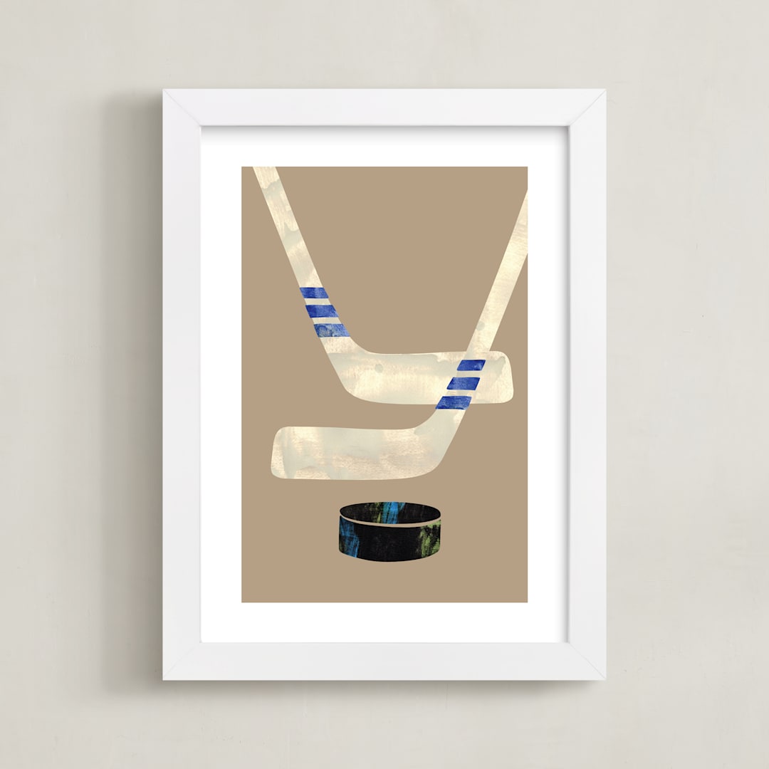 "Let's Play! 2" - Art Print in Tan by Alethea and Ruth - Framed