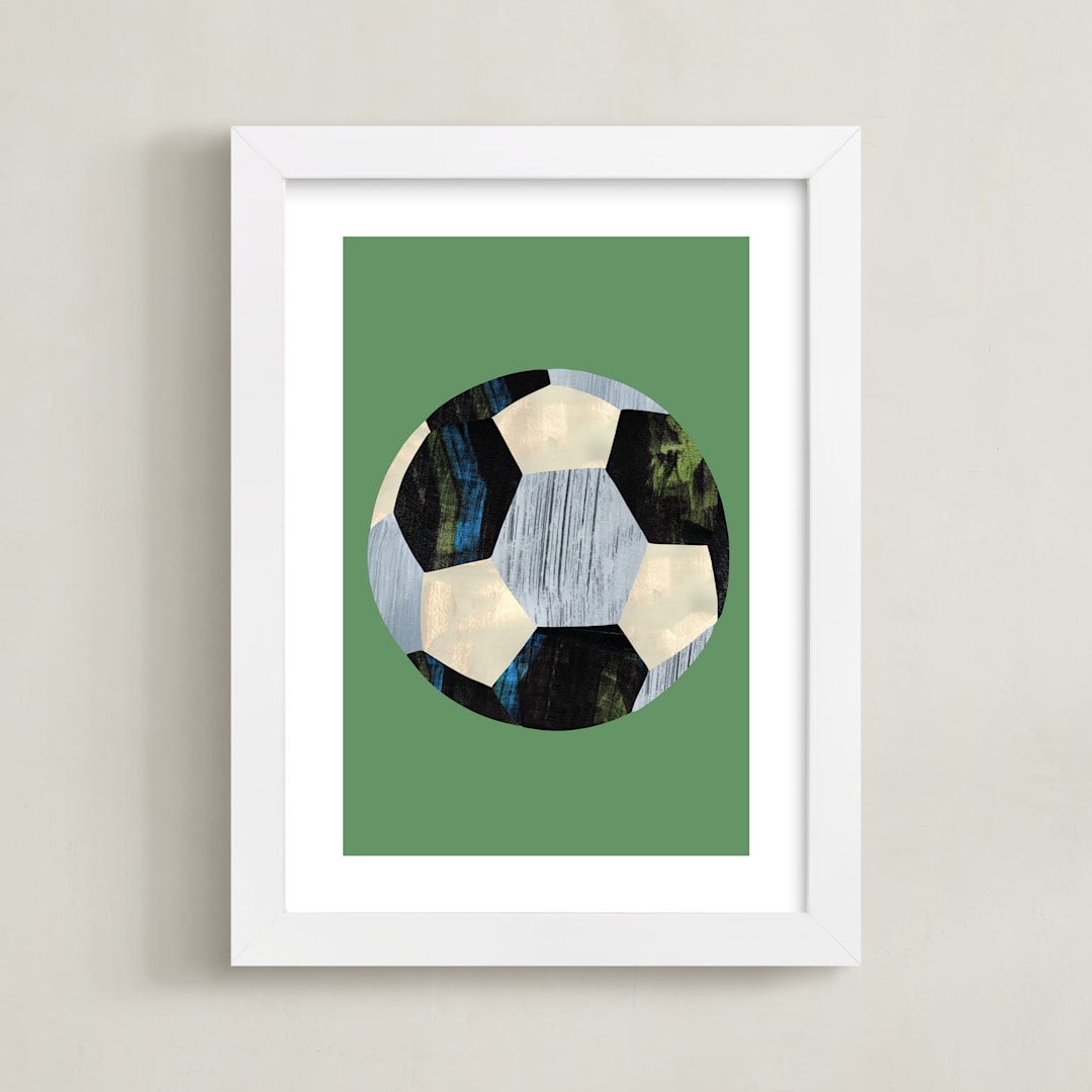 "Let's Play! 3" - Art Print in Grass by Alethea and Ruth - Framed