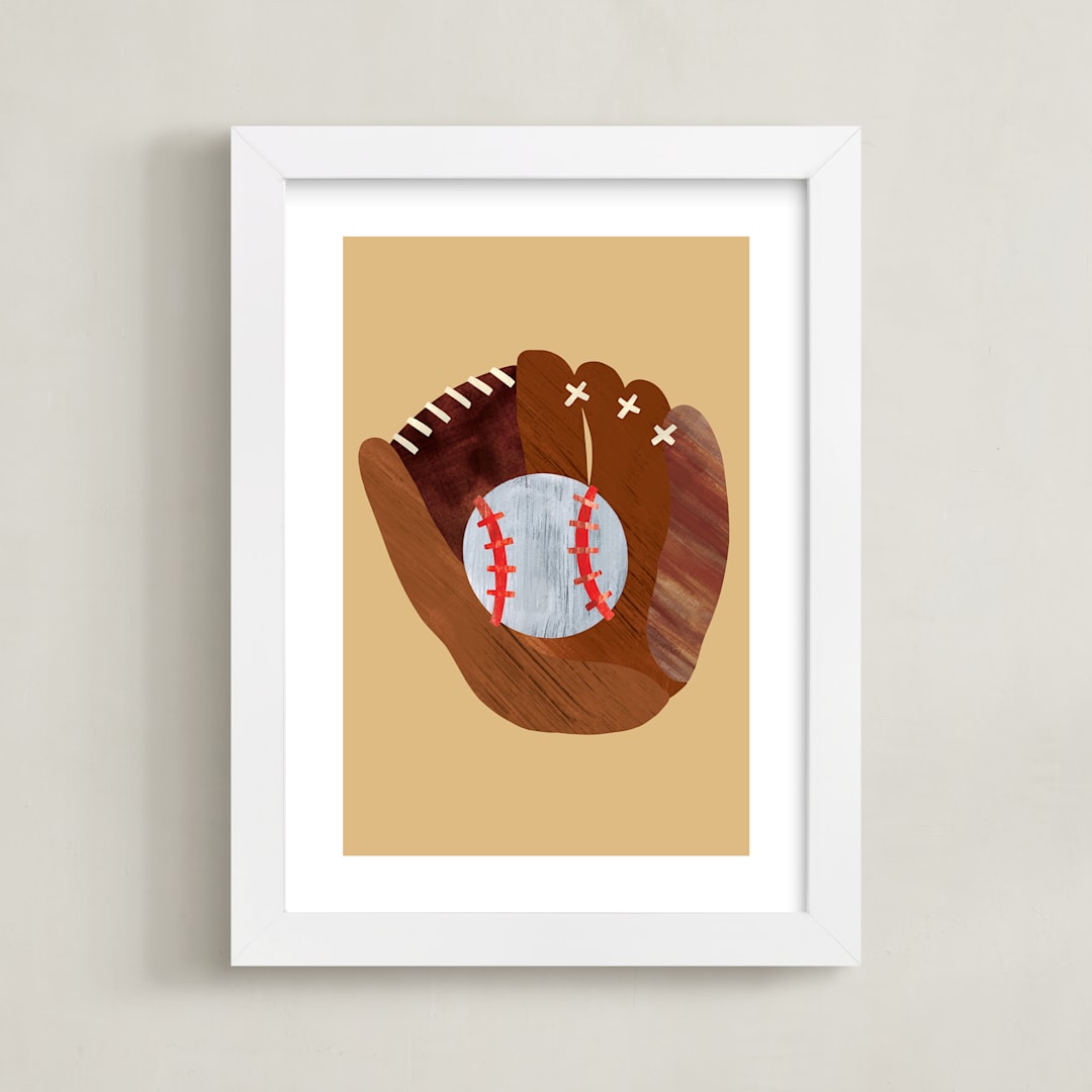 "Let's Play! 4" - Art Print in Sand by Alethea and Ruth - Framed