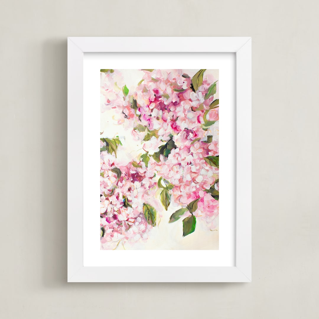 "Enchanted Garden 3" - Art Print in Floral Pink by Arohika Verma - Framed
