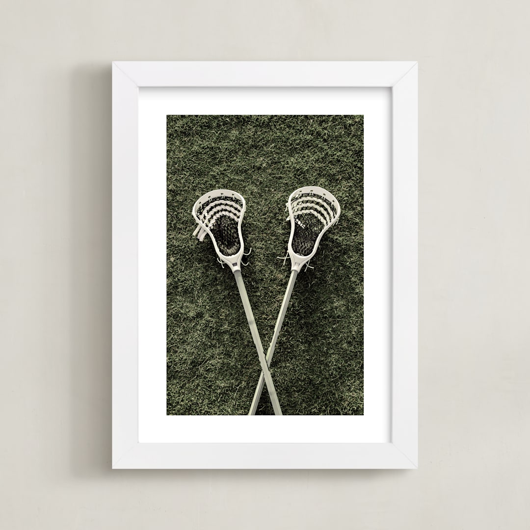 "Lacrosse" - Art Print in Field by Heather Deffense - Framed
