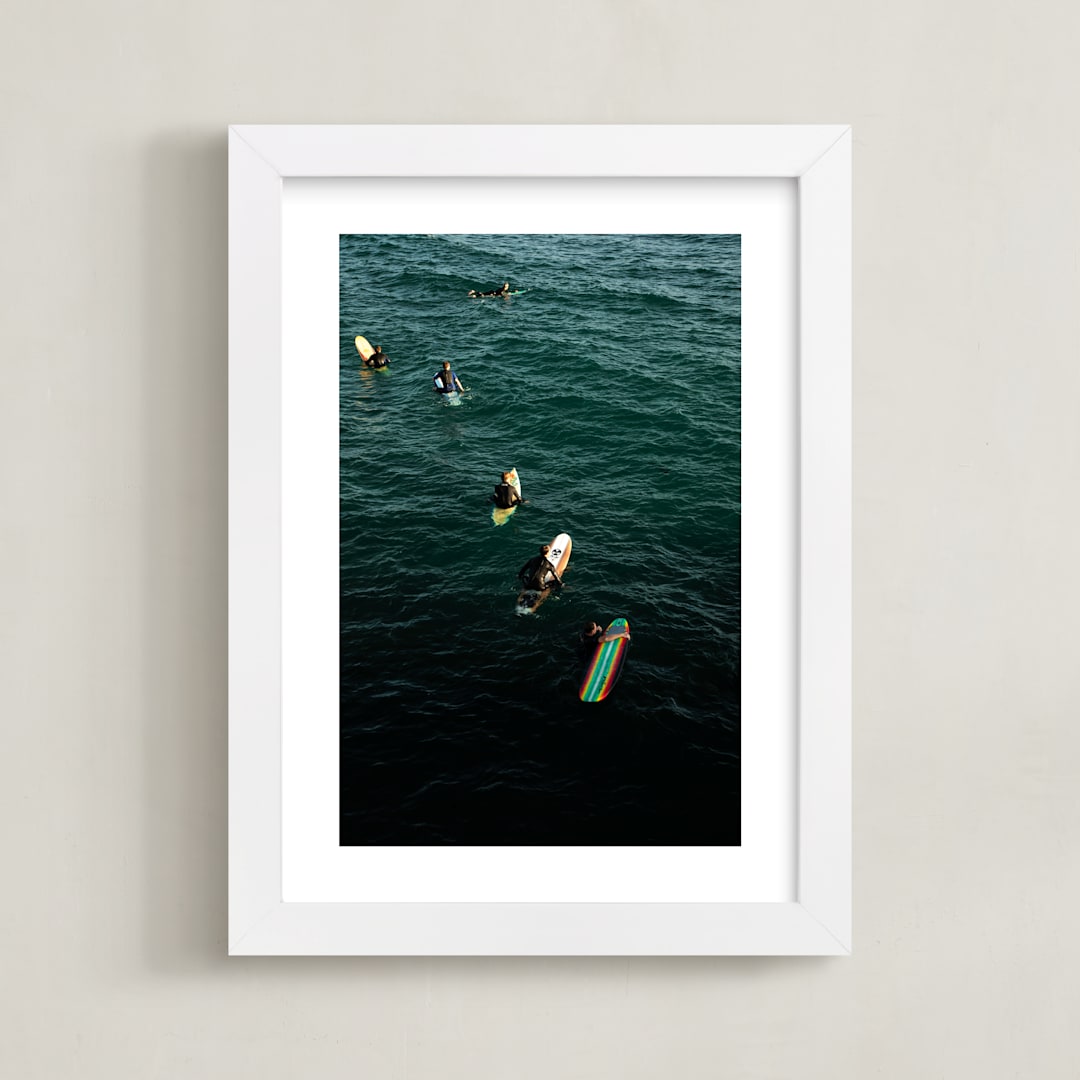 "Surf Social" - Art Print in Ocean by Shannon Howard - Framed